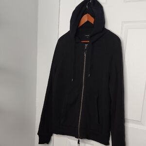 John Varvatos Black Zip-Up Sweater